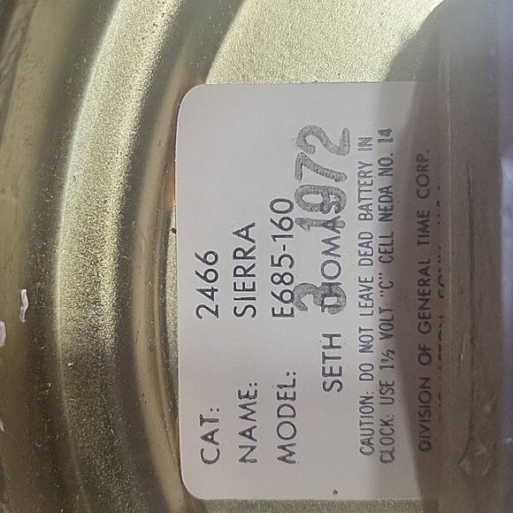 Vintage Seth Thomas Sierra Wall Clock Black & Wood Model #685-160 MCM For Repair - Picture 7 of 7